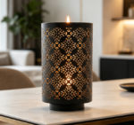 Diamond-Cut Metal Candle Holder—Essential For Weddings And Spa Decor