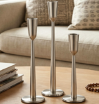 Black Iron Taper Candle Holder 3-Piece Set—Vintage Weddings And Dinner Parties