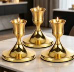 Brass-Gold Vintage Candle Holder—Versatile Decor For Dining Tables And Parties