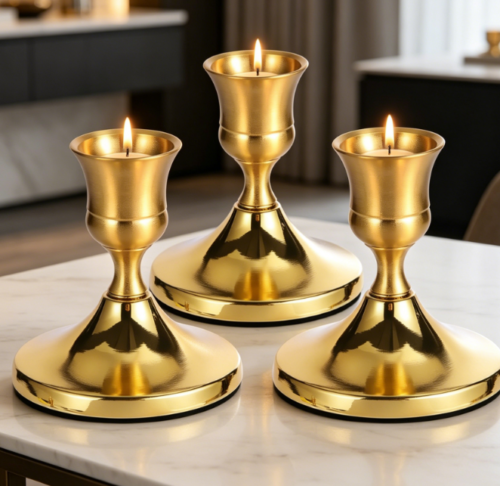 Brass-Gold Vintage Candle Holder—Versatile Decor For Dining Tables And Parties