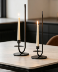 Modern Black Wall-Mounted Candle Holder—Romantic Lighting For Farmhouse Weddings