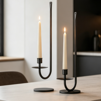Modern Black Wall-Mounted Candle Holder—Romantic Lighting For Farmhouse Weddings