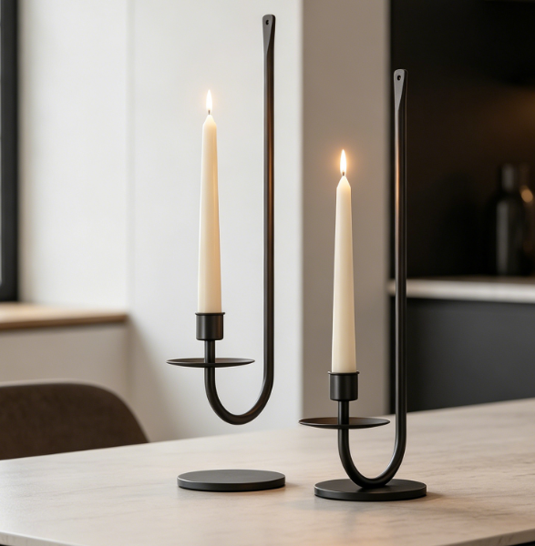 Modern Black Wall-Mounted Candle Holder—Romantic Lighting For Farmhouse Weddings