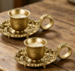 Gold Slender Taper Candle Holder—Exquisite Gift For Housewarmings And Weddings