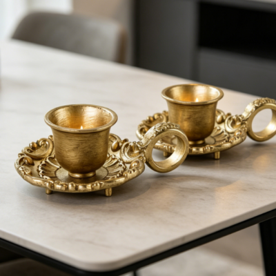 Gold Slender Taper Candle Holder—Exquisite Gift For Housewarmings And Weddings