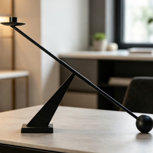 Modern Black Metal Taper Candle Holder—Tall, Stylish Home Decor