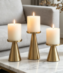 Gold Iron Tray Candle Holder—Versatile Accent For Weddings And Spas