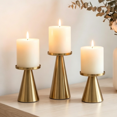 Gold Iron Tray Candle Holder—Versatile Accent For Weddings And Spas