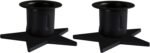. Primitive Iron Taper Candle Holders Vintage Black Candlestick Holders for Halloween Christmas Dining Room Home Decor. Set of 2, Star Base