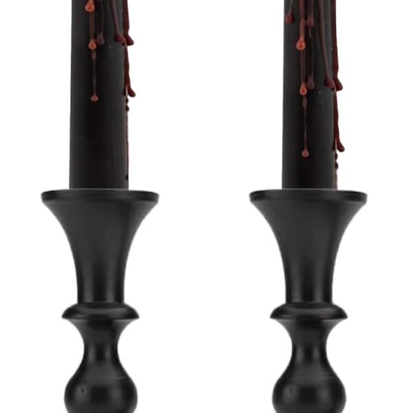 Black Candle Holders Set of 2 Decorative Centerpiece Table Candlesticks Holders for Taper Candles Home Decor Easter Candle Holders for Dinner Party Wedding Decorations