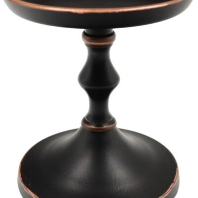 Aluminum Metal Decorative Pillar Candle Holder Antique Bronze for Candles or Display, 5” High - Ideal for Weddings, Parties, Events, Home Decor, Gifts, Elegant