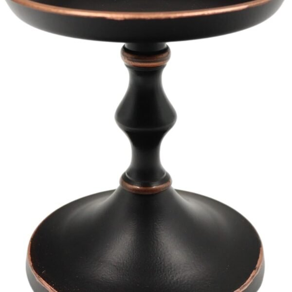 Aluminum Metal Decorative Pillar Candle Holder Antique Bronze for Candles or Display, 5” High - Ideal for Weddings, Parties, Events, Home Decor, Gifts, Elegant