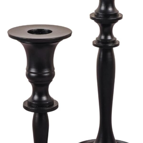 Black Matte Metal Candle Holders for Taper Candlestick Set of 2 8" & 5.5" Tall Decorations for Home Table Centerpiece for Wedding, Parties, Dinners, Decorations