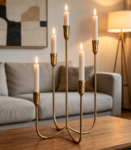 Multi-Arm Cast Iron Candle Holder—Stunning Centerpiece For Weddings And Events