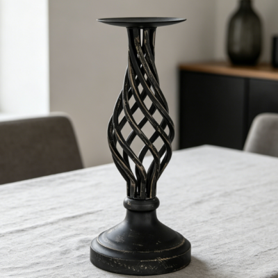 Weighted, Non-Slip Vintage Candle Holder—Stable And Safe For Home And Weddings