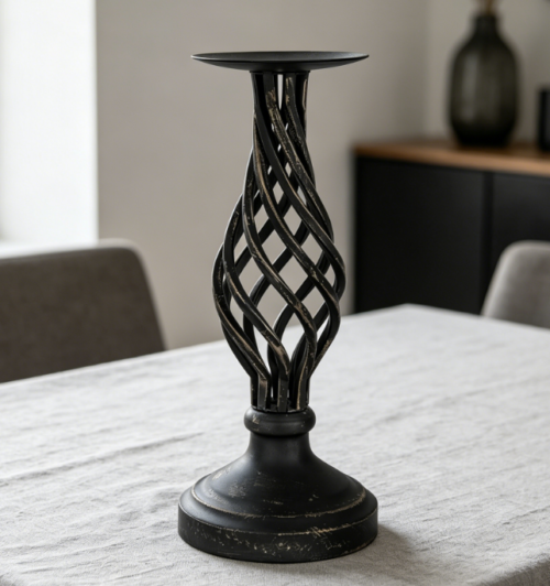 Weighted, Non-Slip Vintage Candle Holder—Stable And Safe For Home And Weddings