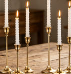 Vintage Brass Taper Candle Holder—Elegant Choice For Dining Tables And Weddings