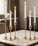 Vintage Brass Taper Candle Holder—Elegant Choice For Dining Tables And Weddings